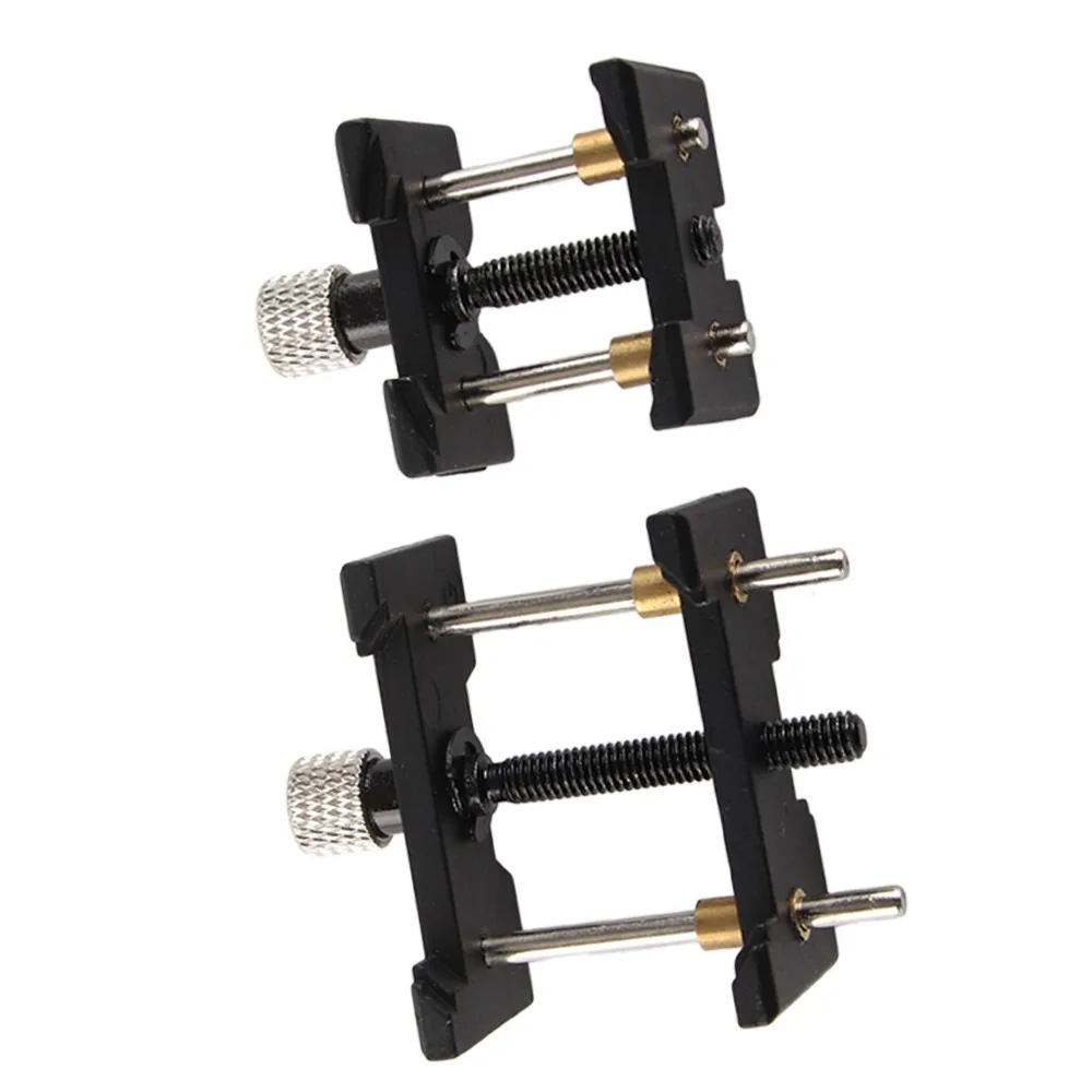 2Pcs Practical Black Watch Movement Holder Metal Different Sizes Watch Repair Tool Watch Repair Accessory for Home Use