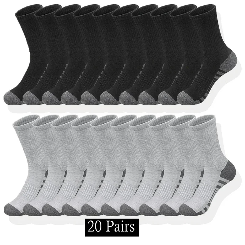 10/20/30 Pairs الرجال الكلاسيكية طاقم الجوارب للجنسين جوارب رياضية للرجال تشغيل كرة السلة المضادة للانزلاق في الهواء الطلق تنفس الرجال الجوارب