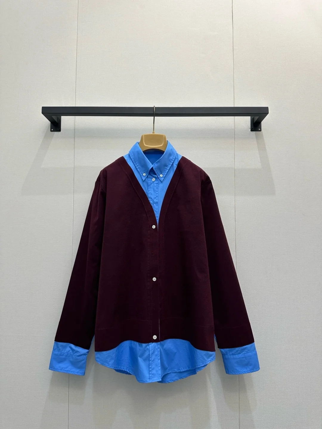 

Двухцветная куртка-рубашка из искусственной шерсти (100% шерсть), оверсайз, свободный крой, в ретро-стиле, с вышитым логотипом, унисекс, повседневное верхнее пальто