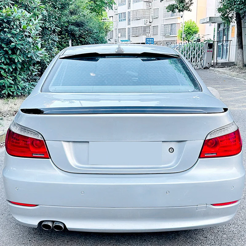 لسيارات BMW 5 Series E60 520i 530i 535i 540i 550i M5 نافذة خلفية سقف سبويلر جناح أسود كربون ملحقات ضبط السيارة جزء 2004-2010