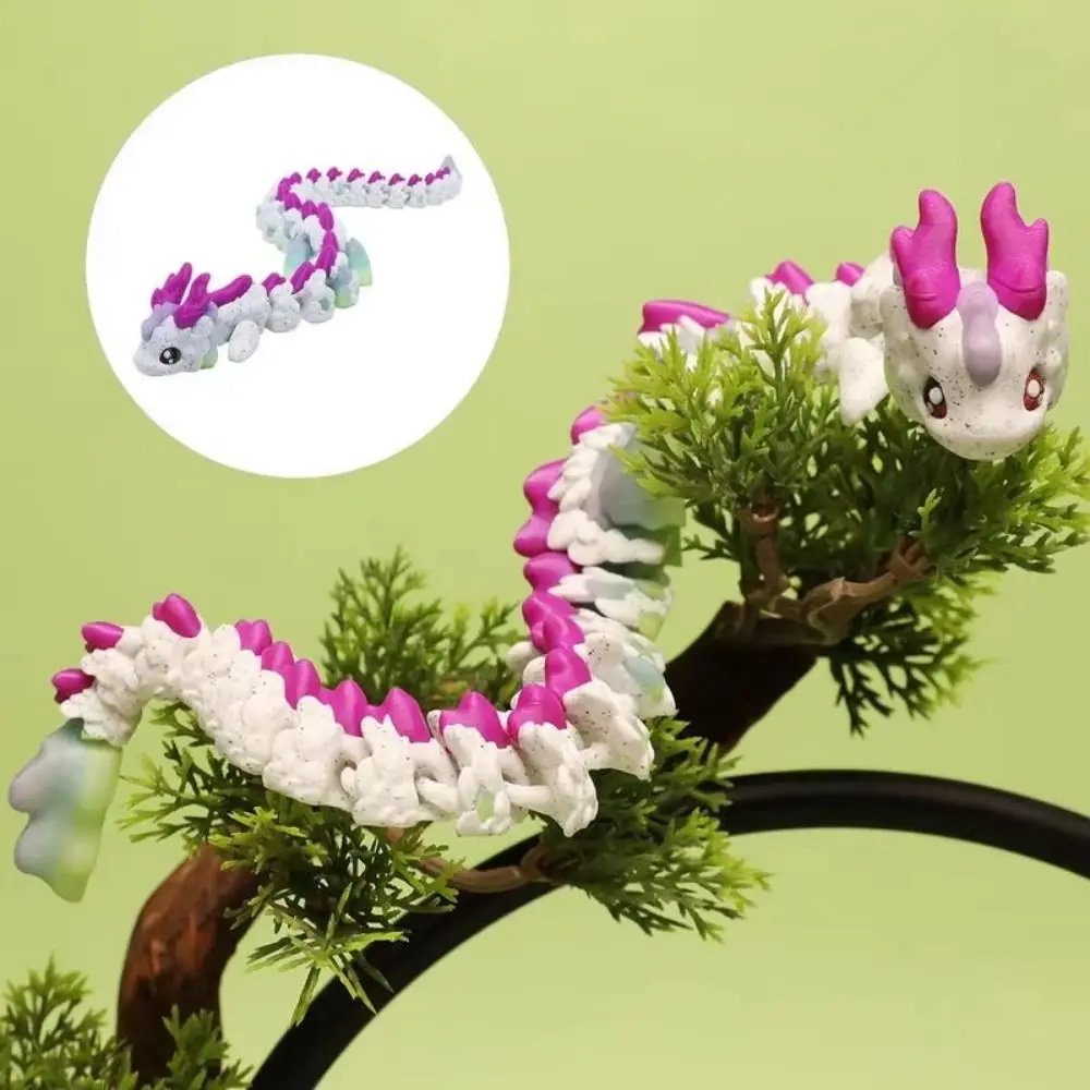

Long Haired 3D Printed Dragon Movable Joint Multi-color Dragon Model Toy Home Office Crafts Toy Dragon Action Figure
