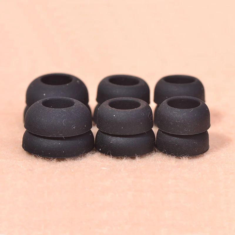 แผ่นรองหูซิลิโคนสองชั้นหูฟังอินเอียร์หูฟังเอียร์บัดสำหรับ IE80 Sennheiser IE60ฝาครอบหูฟัง6ชิ้น/3คู่