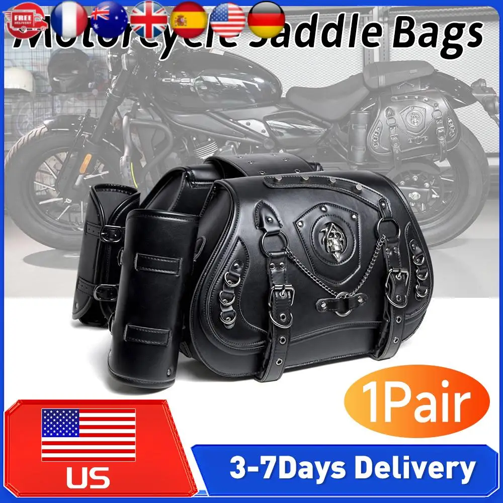 

Ретро-сумки для мотоциклов из искусственной кожи с держателем для стакана, водонепроницаемые, с регулируемым ремнем, сумка для инструментов для Harley XL883, Honda, Yamaha, Suzuki