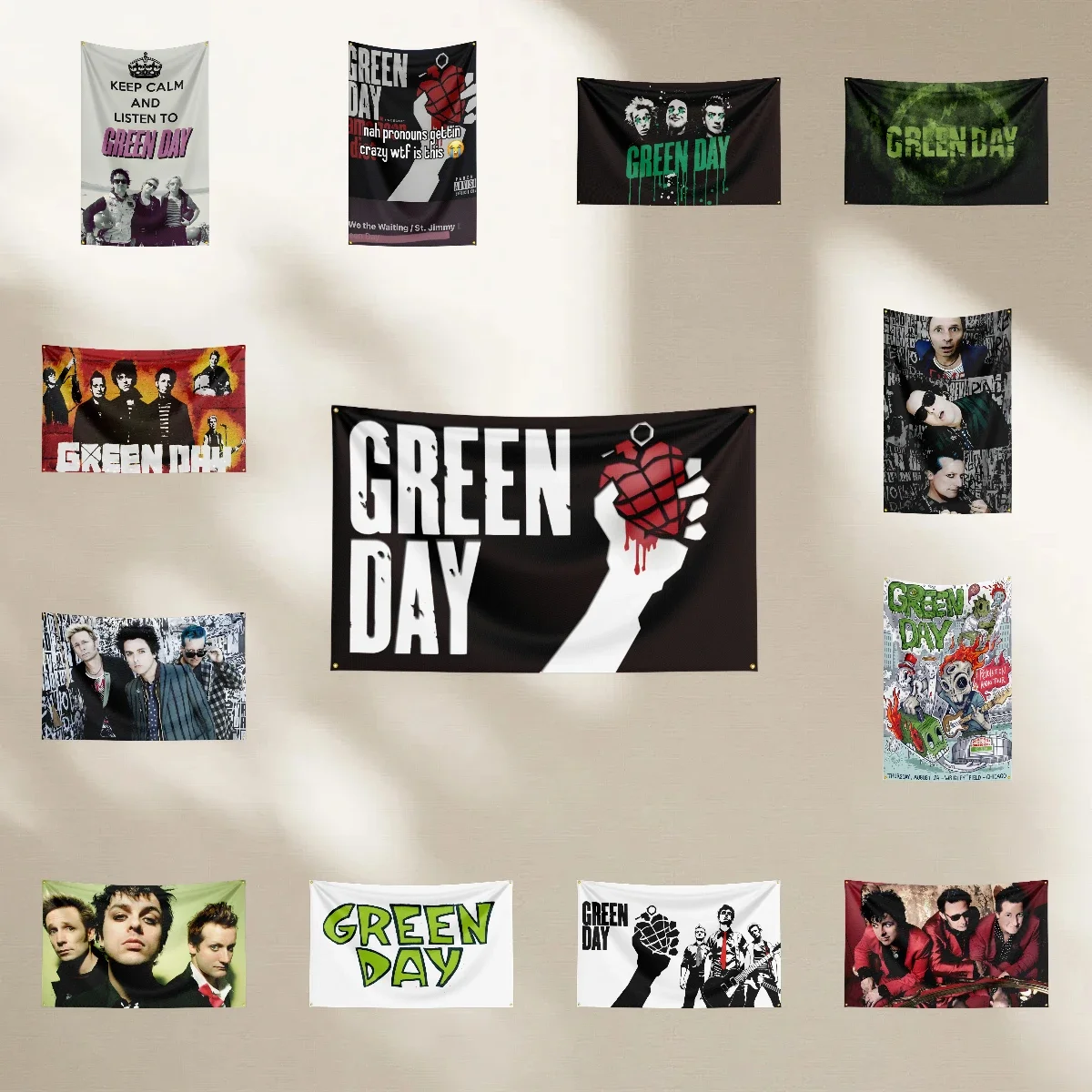 Music Band Flag for G-Gr-ee-n D-D-a-y Fans Banner campaign gathering apartment double stitched porch Decor backdrop