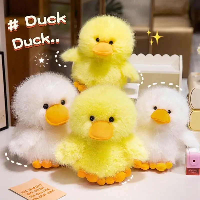 Canard en Peluche Jaune Doux et Mignon pour Décoration de Chambre d'Enfant, Oreiller, Câlin, 9.84 Pouces