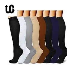 Calcetines de compresión de venas varicosas para hombre y mujer, medias negras para Golf, Rugby, senderismo, deportes, antifatiga, conducción, viaje, vuelo