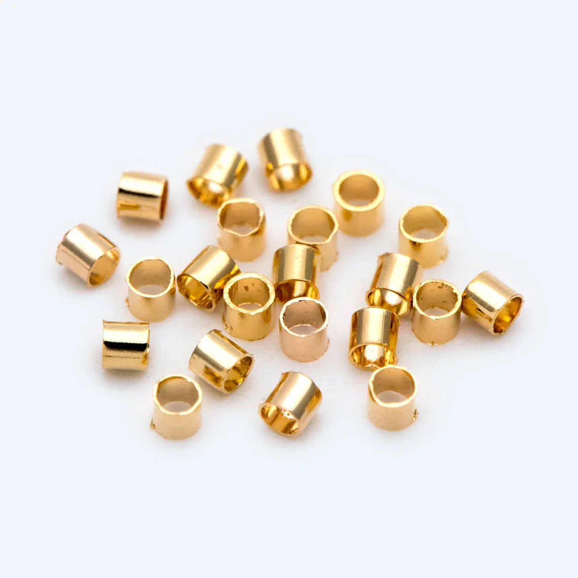 

100PCS Hot Sell 18K Gold Plated Crimp End Beads For Bracelet Necklace Accessory Material