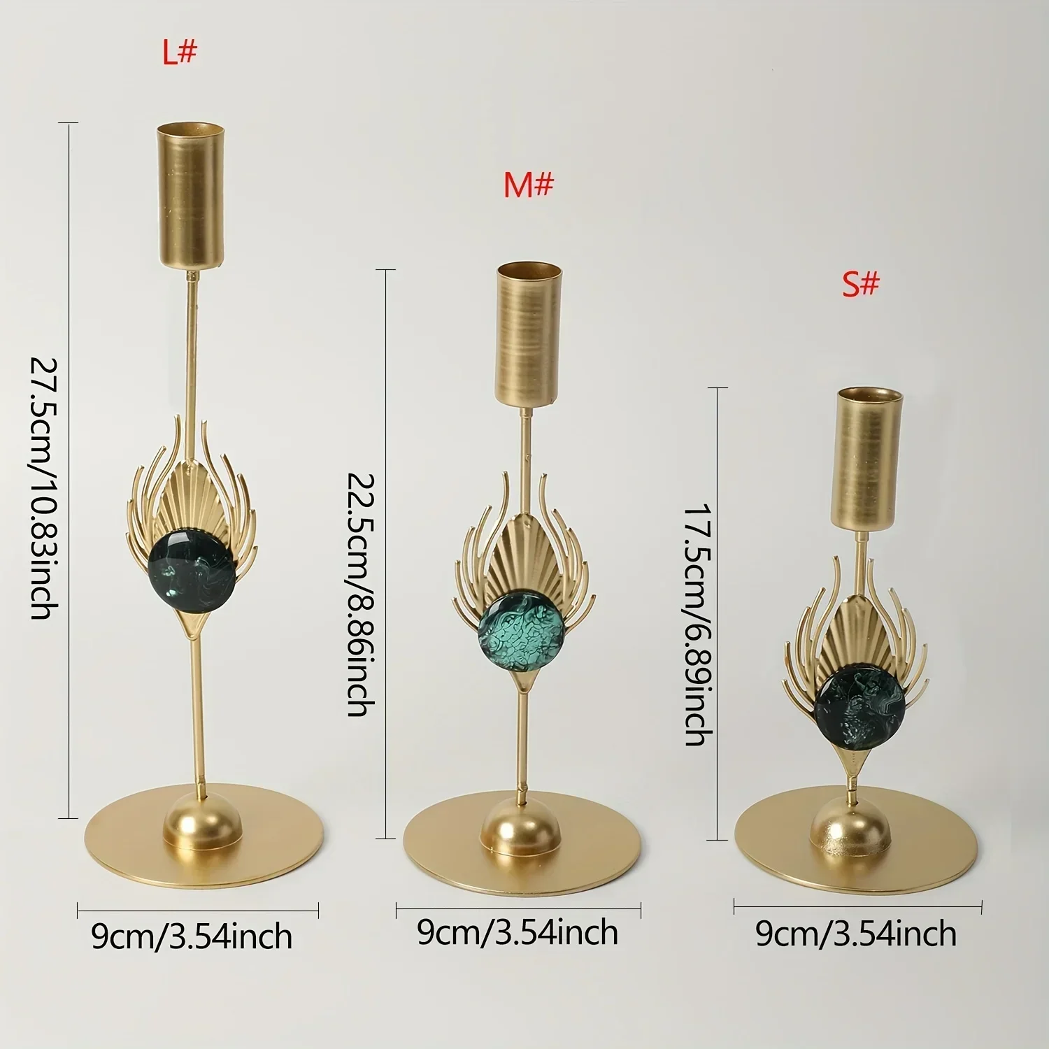 3 قطع - مجموعة حامل شموع عالية القطب - حامل شموع معدني أنيق على سطح الطاولة، رومانسي، مثالي لديكور المنزل (الشموع غير متضمنة) #4