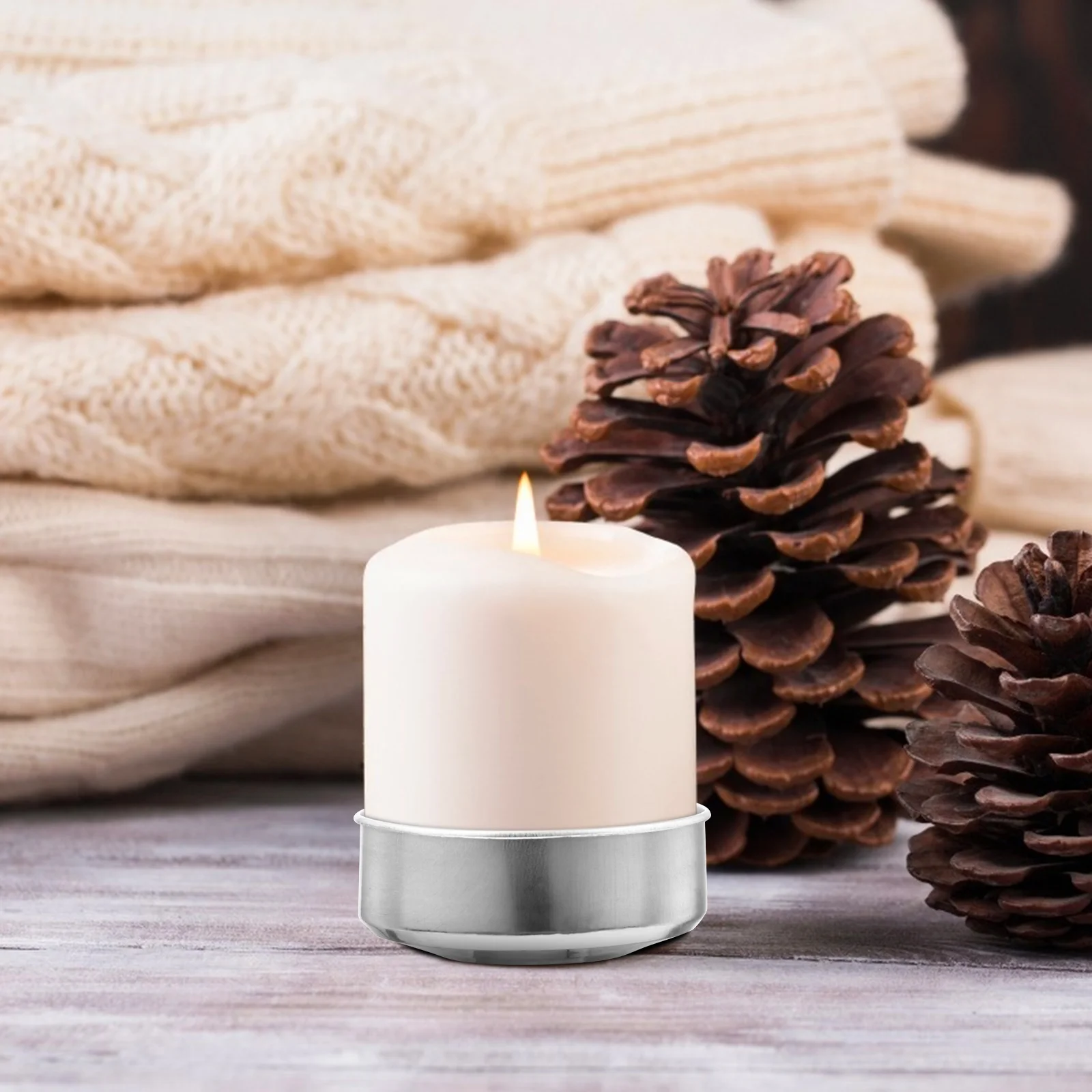 100 Pcs Aluminum Box Candlestick Empty Case Soy Wax Tea Light Containers Mold DIY Travel