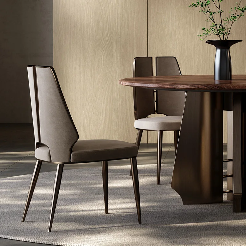 Velvet Throne Dining Chairs Leather Retro Mid Century Recliner Mobile Dining Chairs Desk Events Muebles Postmodern Furniture
