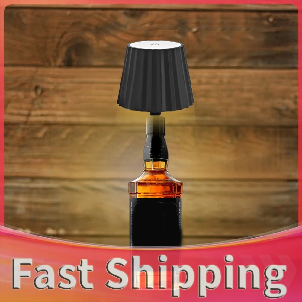 Wireless Touch Table Lamp LED Table Lamp Rechargeable 2000mAh Pridola Bottle Lamp 3 Colors Dimmable for Parties Bars Restaurants