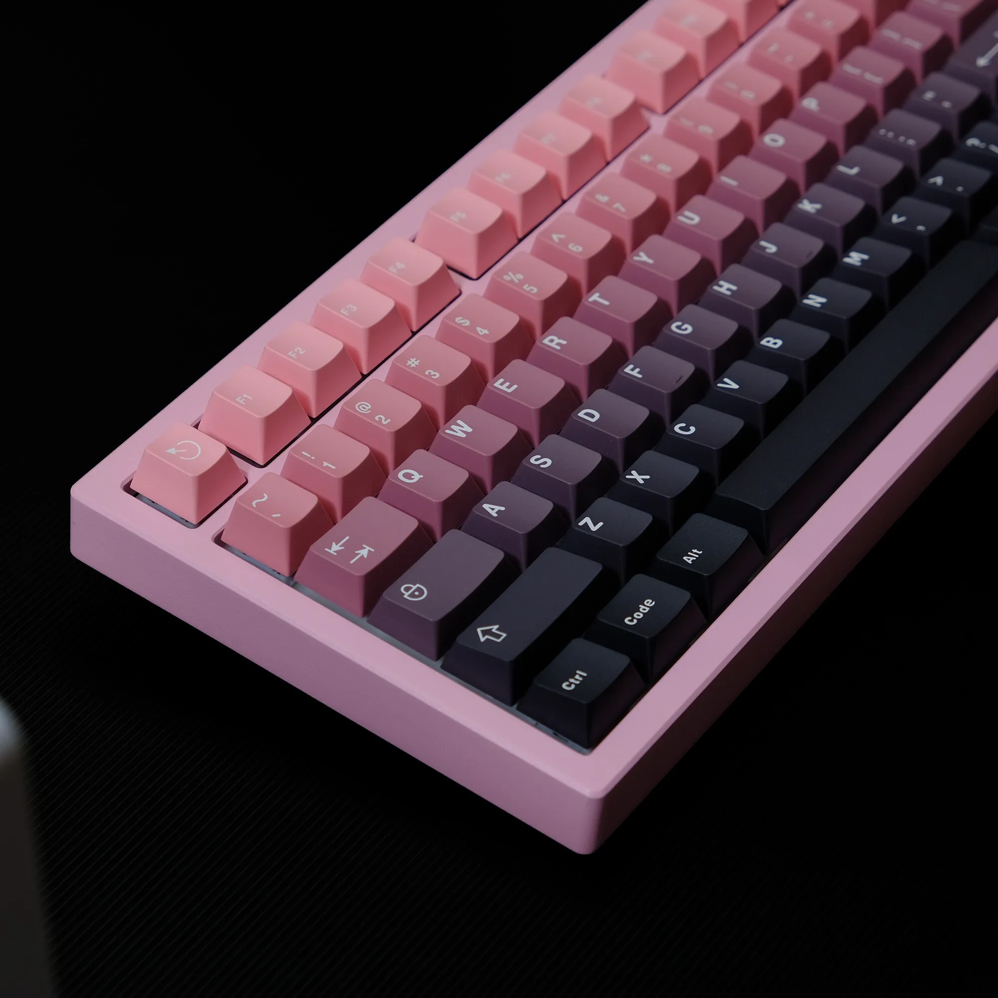 ABS Double‑Shot Blackberry Bean Paste Gradient Keycaps Original Height for Mechanical Keyboard Free Brush & Key Puller
