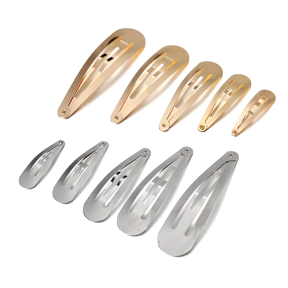 20 piezas pinzas de Metal para el cabello de 4/5/6/7/8cm, Base de horquillas de cocodrilo a presión para hacer joyería DIY, accesorio para el cabello con lazo de perlas