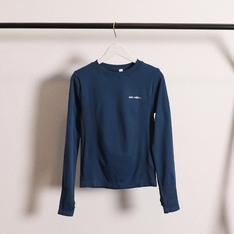 Women's Long Sleeve Sports Shirt Yoga Wear Fitness T-Shirt Seamless Running T-shirt Workout Top Female Gym Shirt Clothing image 6