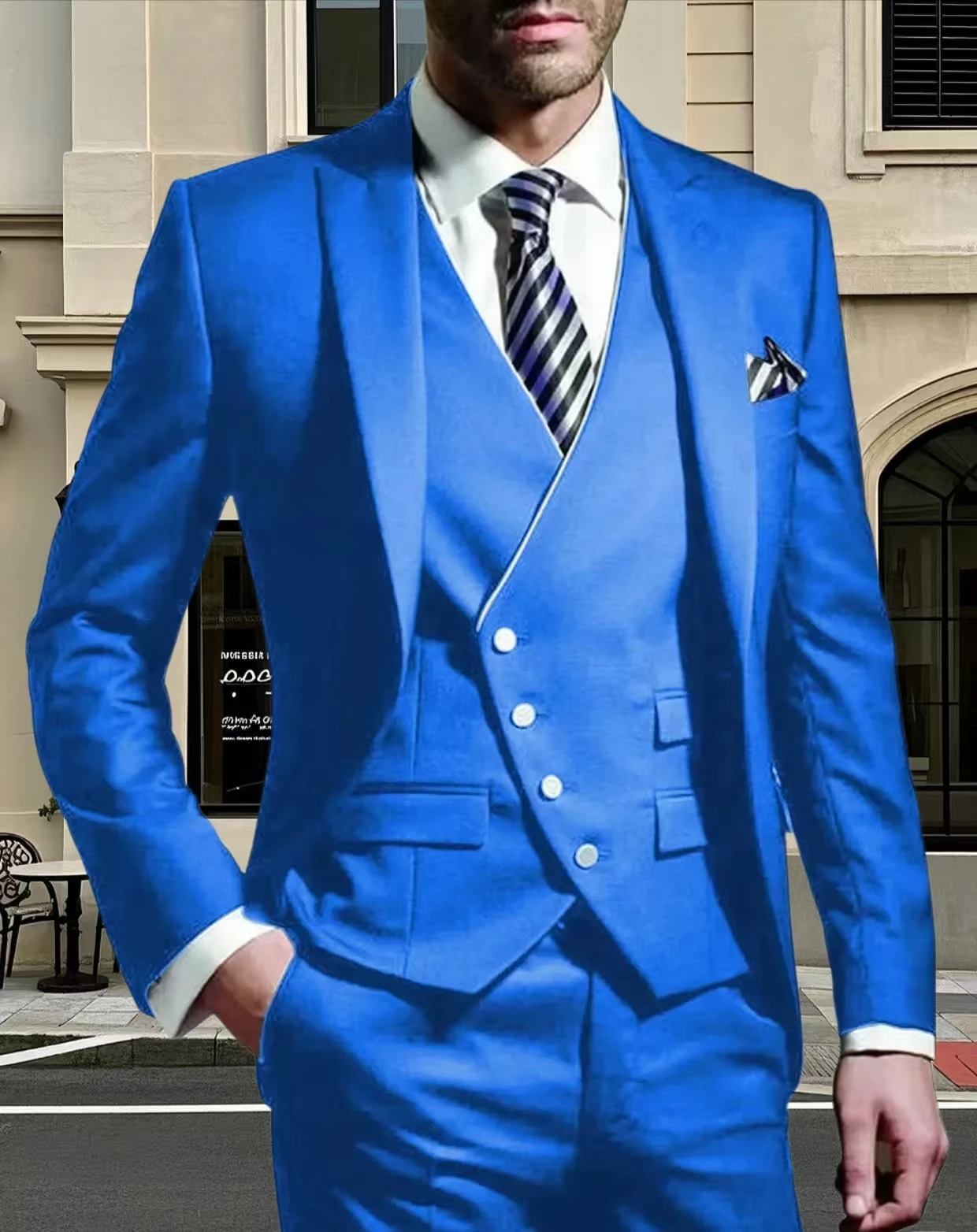 بدلات زفاف بيضاء بقصة ضيقة للرجال، بدلات رسمية ذات طية صدر السترة، ملابس كاجوال، ملابس العريس، طراز جديد، 3 قطع