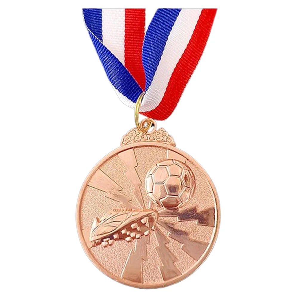 Médailles de football Médailles de prix en bronze doré et argenté Médailles gagnantes en métal de 2 pouces Médailles de football en alliage de zinc pour cadeaux de fête