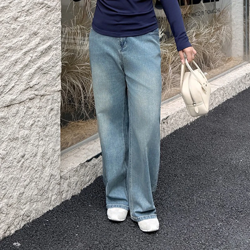 

XXXXL модные женские джинсы больших размеров премиум-класса с рваными рваными брюками в стиле ретро, прямые брюки полной длины, свободные осенние и зимние