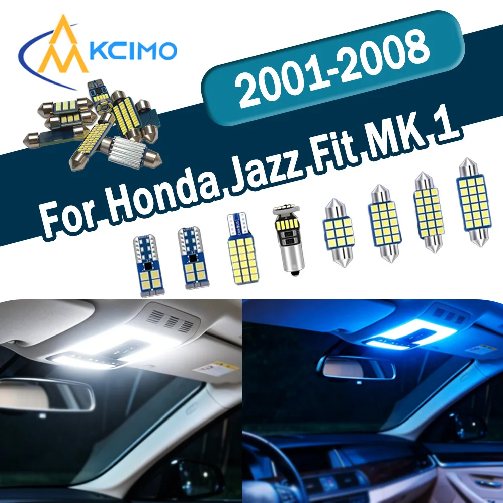 

Enhanced Brightness CANBUS No Error LED Interior Light Kit For Honda Jazz Fit MK 1 2001-2008 Reading Door Map Lights Bulbs Set