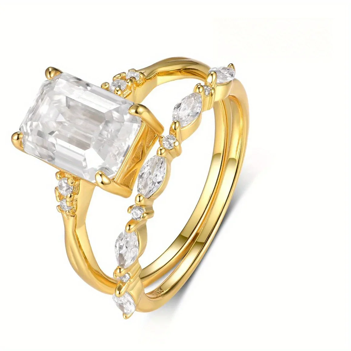 

Кольцо из стерлингового серебра 925 пробы с муассанитом квадратной огранки 3,5 карата, ювелирные изделия с покрытием из 18-каратного золота, подходит для подарка на годовщину