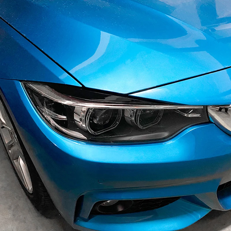 For BMW F32 F33 F36 Car Front Headlight Eyebrow Eyelid Lamp Light Eyebrows Sticker Carbon Fiber Auto ABS Accessories 2014-2020