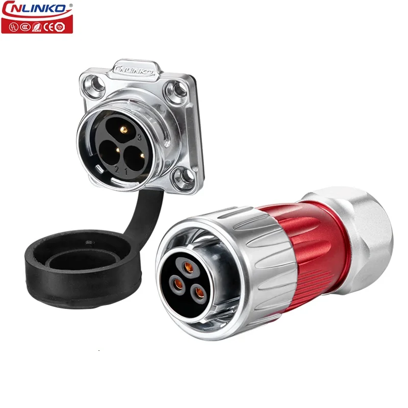 CNLINKO DH20 Volledig metalen elektrische connector met omgekeerde montage, waterdichte anti-vibratie soldeerdraadconnector