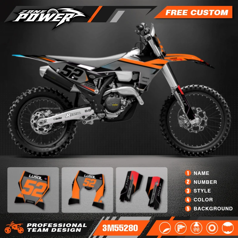 

Powerzone Custom Team Graphics Backgrounds Decals Stickers Kits for KTM EXC EXC-F XCW 2024 2025 2026 SX SXF 2023 2024 2025 36