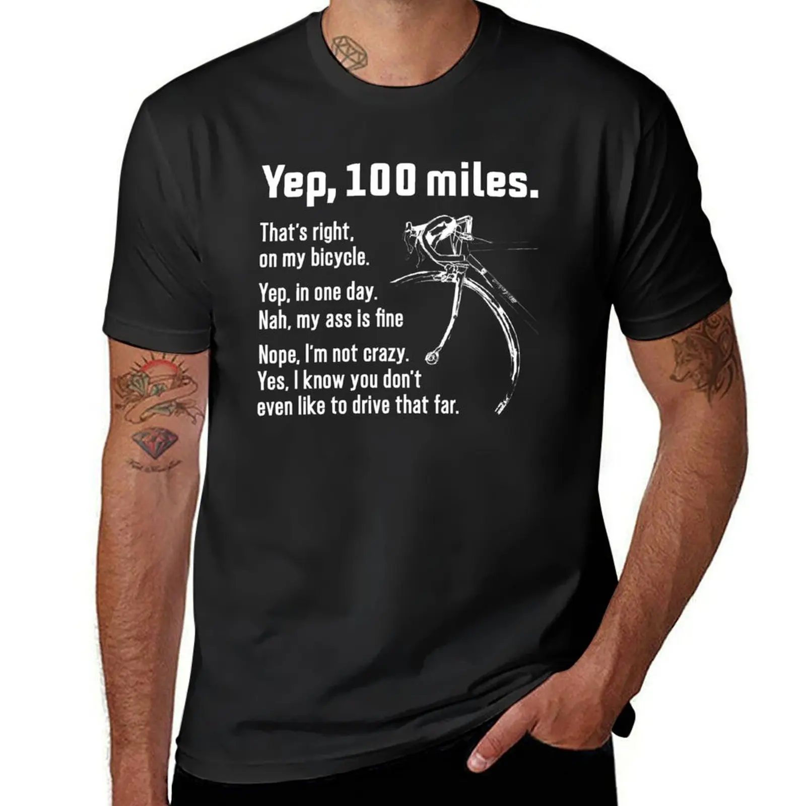 100 Miles On My Bicycle, Funny Cycling, Cyclist Quote T-Shirt funnys sublime aesthetic clothes mens clothes