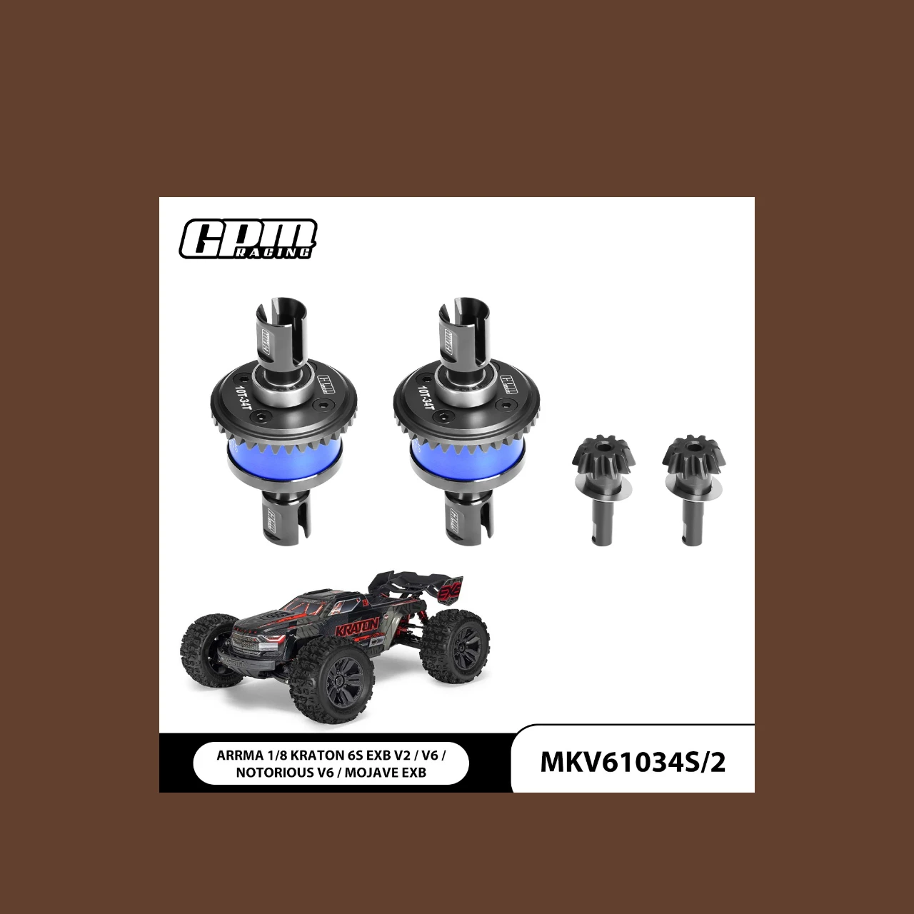 

GPM 20CrMnTi Steel + 7075 Alloy F&R Complete Diffs ARRMA 1/8 Kraton Notorious EXB