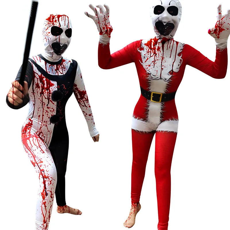

2025 New loween Cosplay Clown Suit Cisas Tight Jumpsuit Sexy Alluring Ladies' Costume Polyester Material Stage Perform...