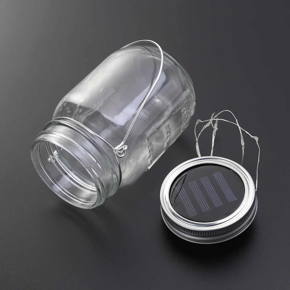 

4Pcs Solar Jar Lights Waterproof Hanging Fairy String Lights Cold White Solar Garden Yard Decoration Colorful Waterproof