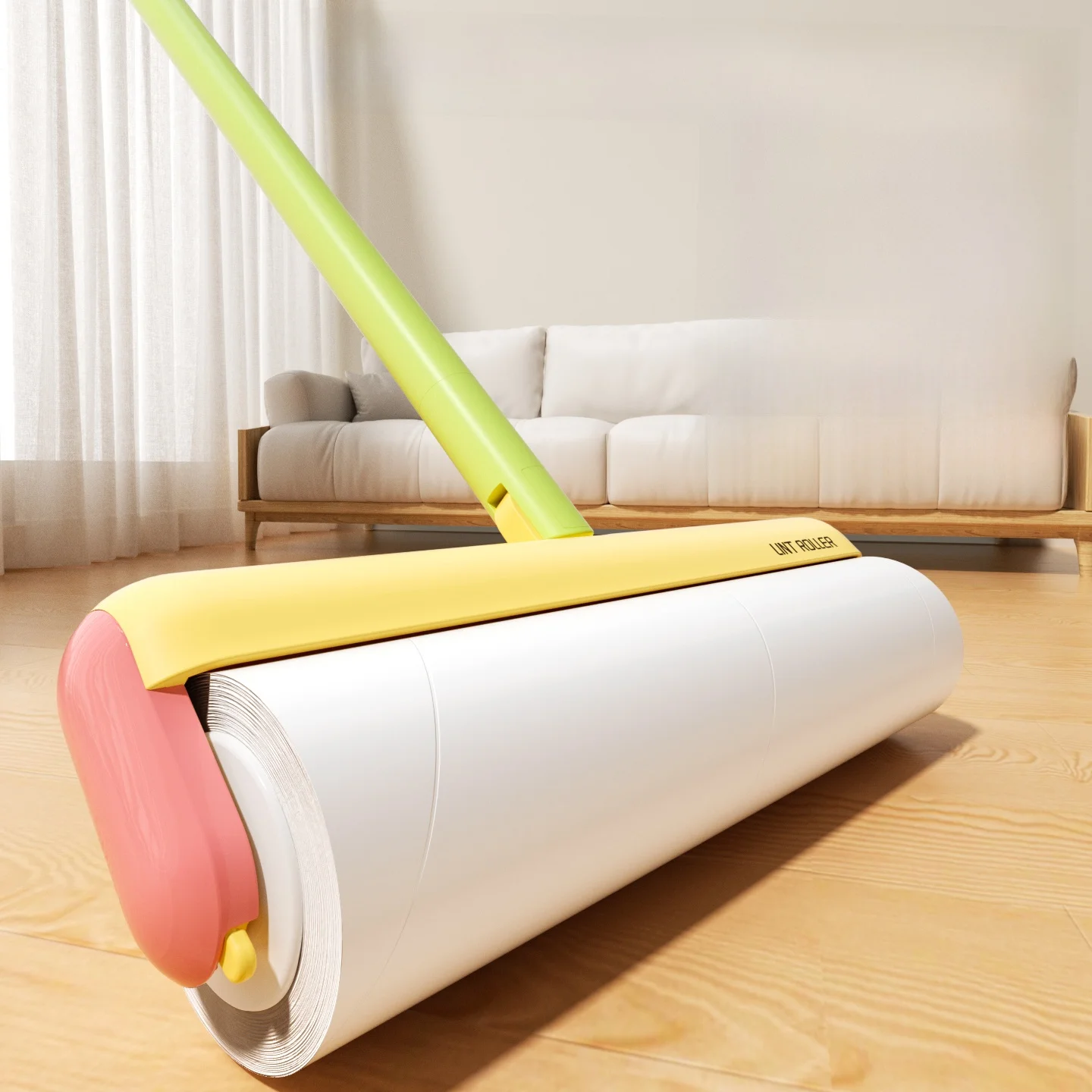 ドーパミン粘着式ヘアリムーバーローラー-ロングポール-ベッド-床用ヘアクリーニング-強力ブラシ-交換用ペーパー-衣類のほこり除去用