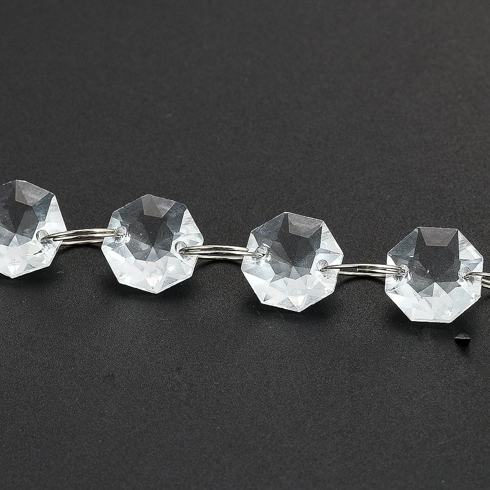 10PC 14/20mm K9 Glass Crystal Laser Cut Diamond Shaped Beads Faceted Prism 3D Clear 2-holes Bead DIY Jewelry Making  Accessories