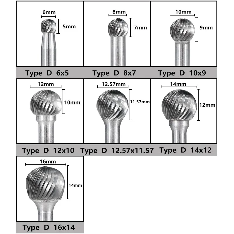 CMCP fresa in carburo di tungsteno incisione CNC file rotanti a taglio singolo con gambo da 6mm per strumenti per la lavorazione del legno in metallo