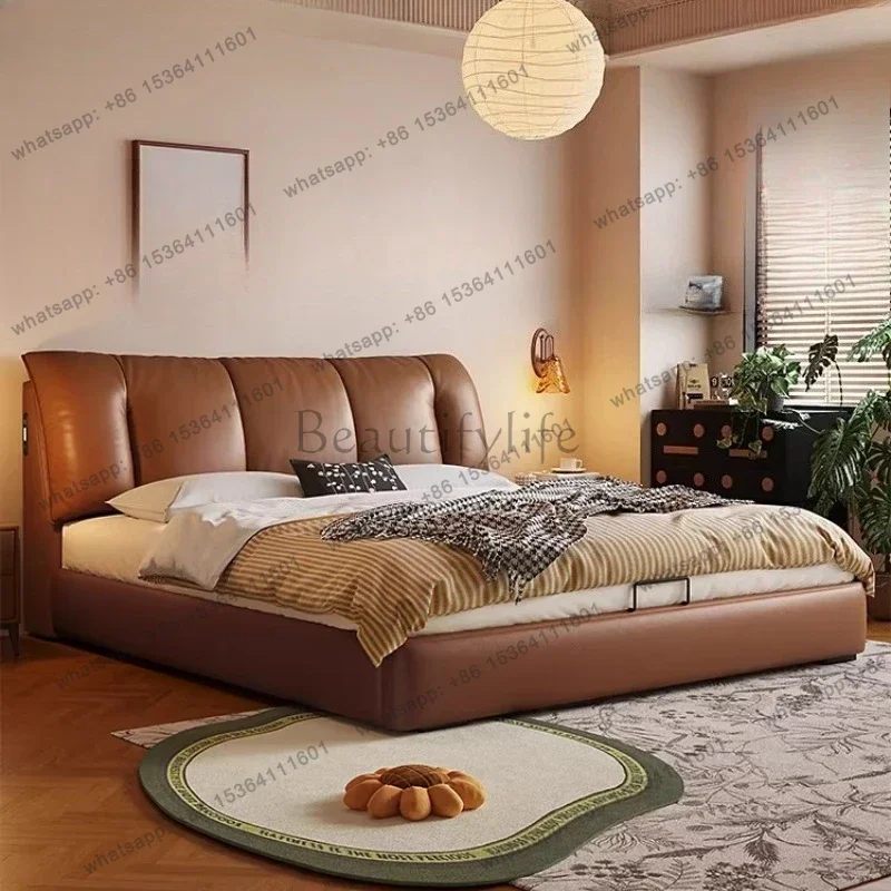 ld Double  Bed Modern Storage Sleeping Safe Multifunctional Design Bed Simple European Letto Matrimoniale Trendy Furniture