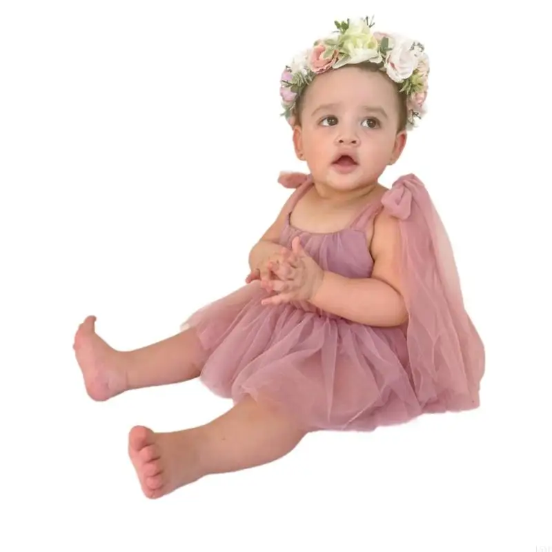 L5YF Hình Ảnh Trẻ Sơ Sinh Trang Phục Váy Ren Chụp Ảnh Áo Liền Quần Quà Tặng Cho Trẻ Sơ Sinh Tắm