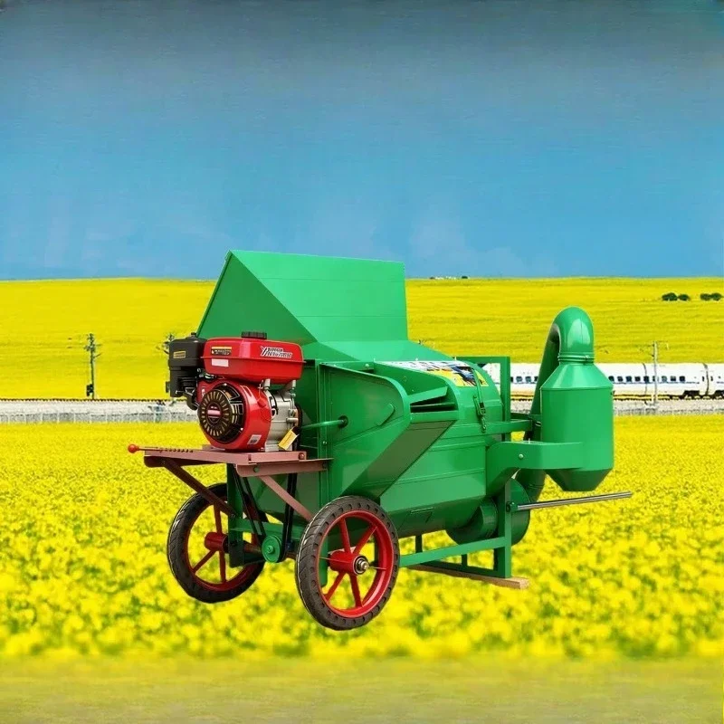 Rapeseed threshing sorghum full feeding thresher, wheat rice rapeseed soybean household harvesting thresher