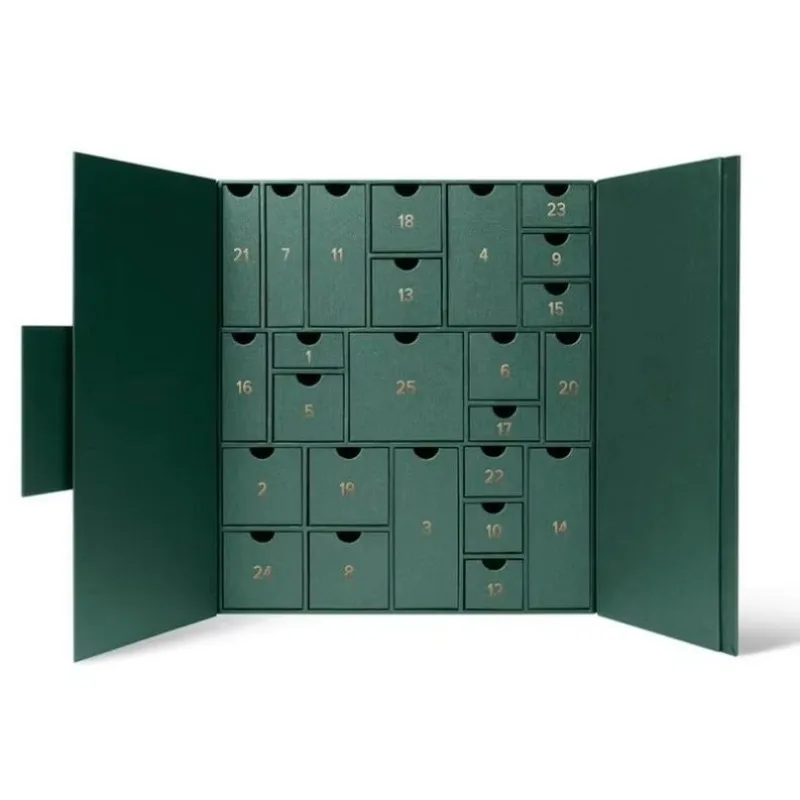 Customization.Customization.Custom 2021New Design Advent Calendar Cardboard 24 Advent Calendar Paper Boxes With Plastic Tray