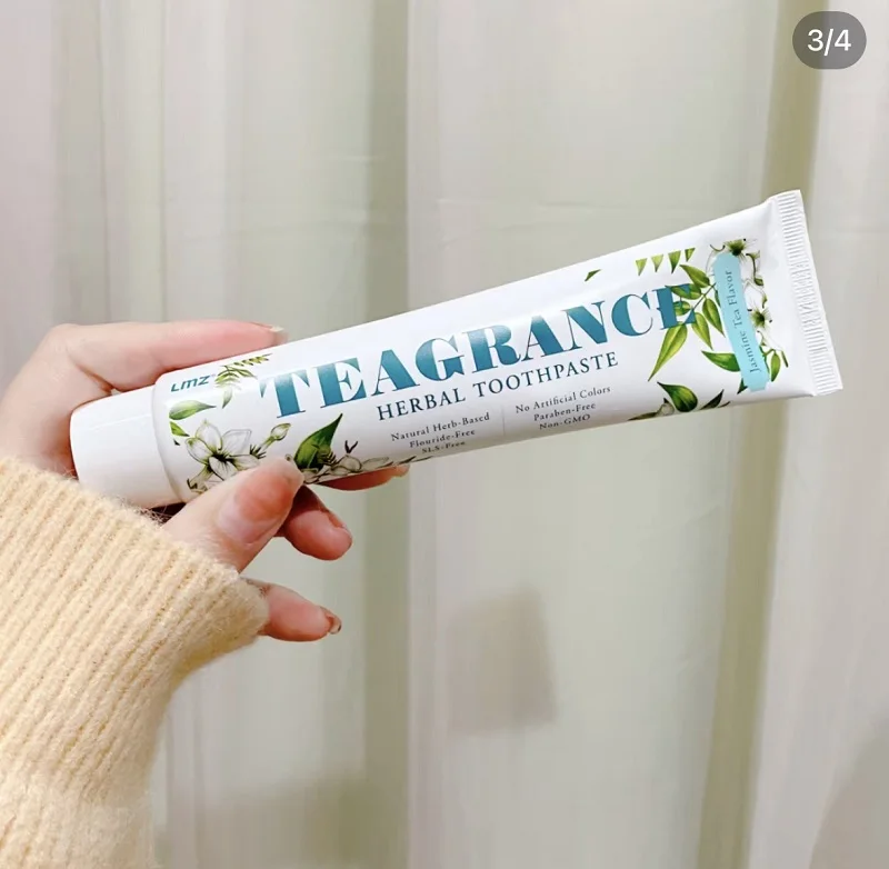Liangmianzhen Jasmine Longjing Toothpaste, Fresh Breath & Stain Removal, Fluoride-Free Formula