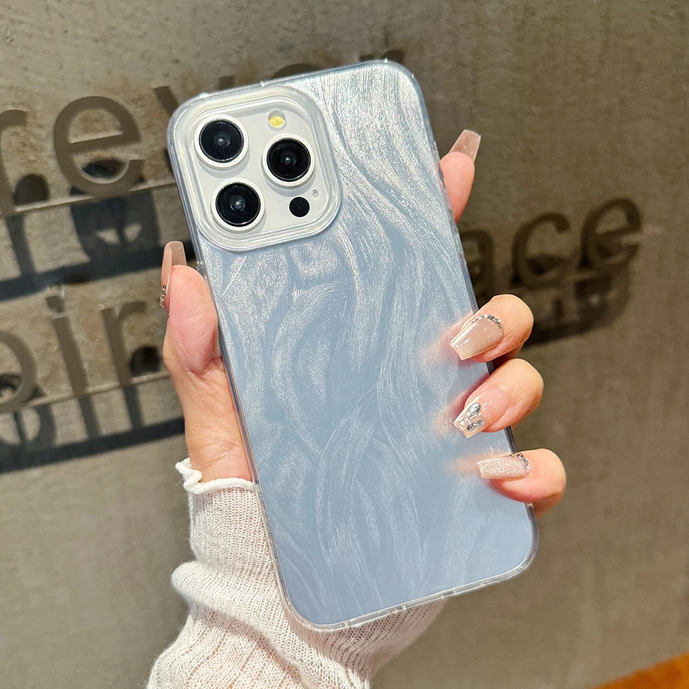 Luksusowe silikonowe etui Laser Silver Gradient dla Xiaomi Redmi Note 13 12 Pro Plus 5G 12S 12 11S 11 10 Redmi 10 12 12C 13 13C Cover