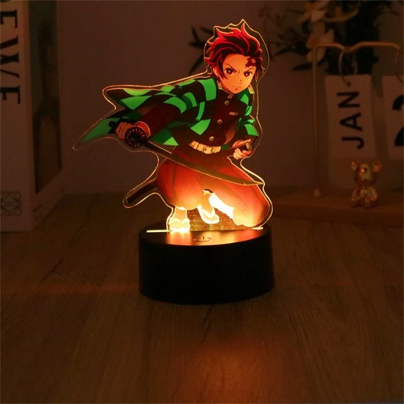 Anime Figures 3D Lamp Tanjirou Nezuko Zenitsu Led Night Light Remote Control Smart Touch Lamp Room Decor Birthday Christmas Gift