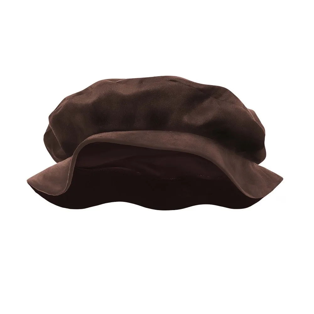 Faux Suede Medieval Flat Cap Elastic Band Soft Velvet Renaissance Beret Hat Vintage Style Classic Shape Mens Cosplay Cap