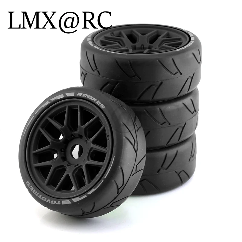 LMX 4pcs Short Course Truck Tires Tyre Wheel 17mm Adapter For 1/8 pull WRC Feishen Ping Run GT tire racing highway