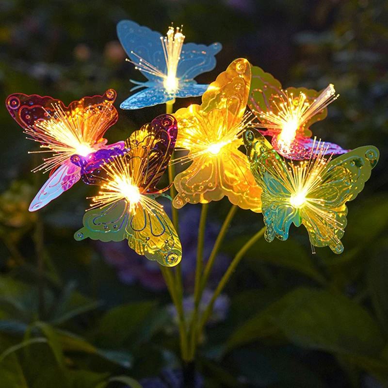 Butterfly Garden Decor Swaying Solar Butterflies Lights Outdoor for Garden Patio Yard Porch Christmas Flower Bed Decorations