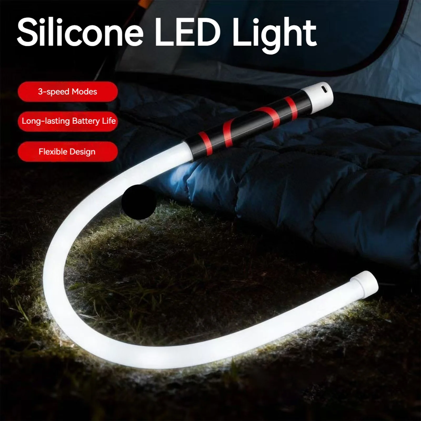 27Inch Rechargeable Work Light High Lumens Bendable Mechanic Work Light 3 Brightness Modes for Mechanics Auto Repair