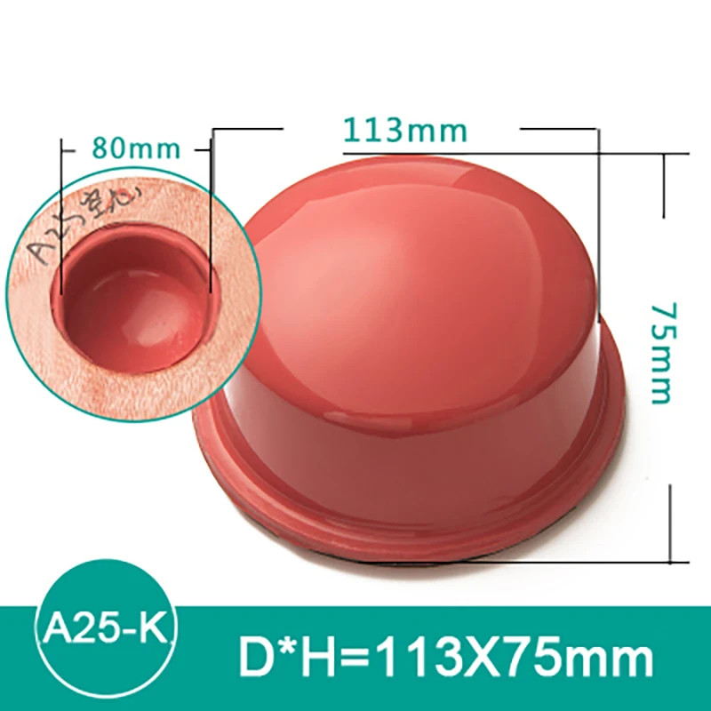 TJ A25 Pad Printing Silicone Rubber Roundness Hollow Head A25-K Size:Diameter113*H75MM