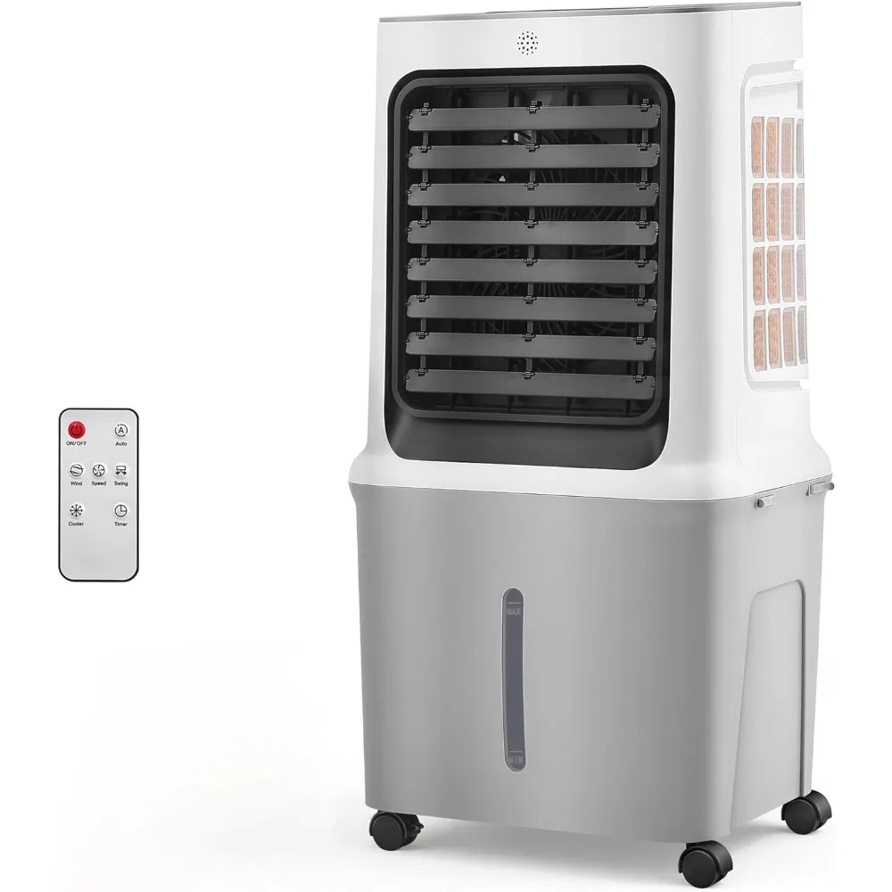 

10.6 Gal Evaporative Air Cooler, 3000 CFM Swamp Cooler with 4 Ice Packs, 12H Timer, 3 Speeds & 3 Modes