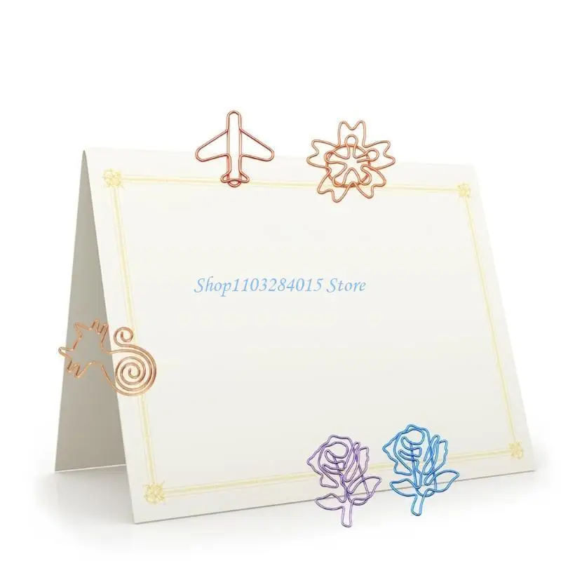 10Pcs Creative Paper Clip Colorful Paper Clips Small Metal Paper Clips File Clip Book Marker Clip for File Paper Photo