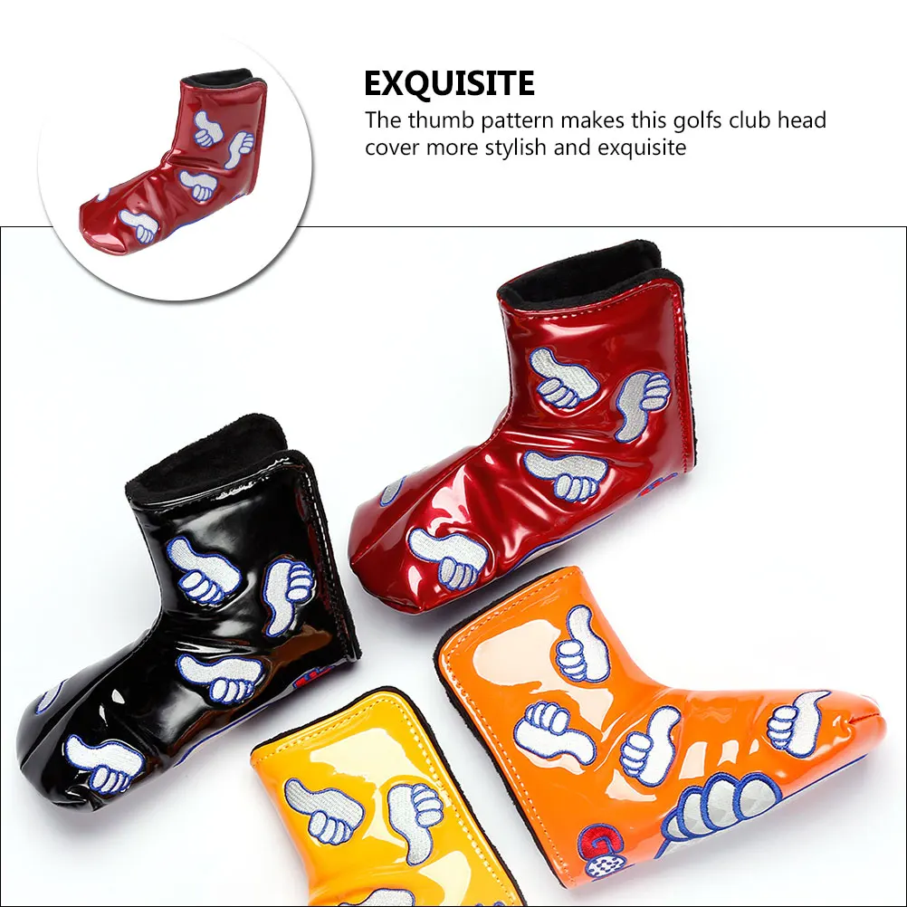 

1Pcs Golfs Club Head Cover Premium PU Material Thumb Pattern Long Neck Design Protective Stylish Cover Golfs Head Covers