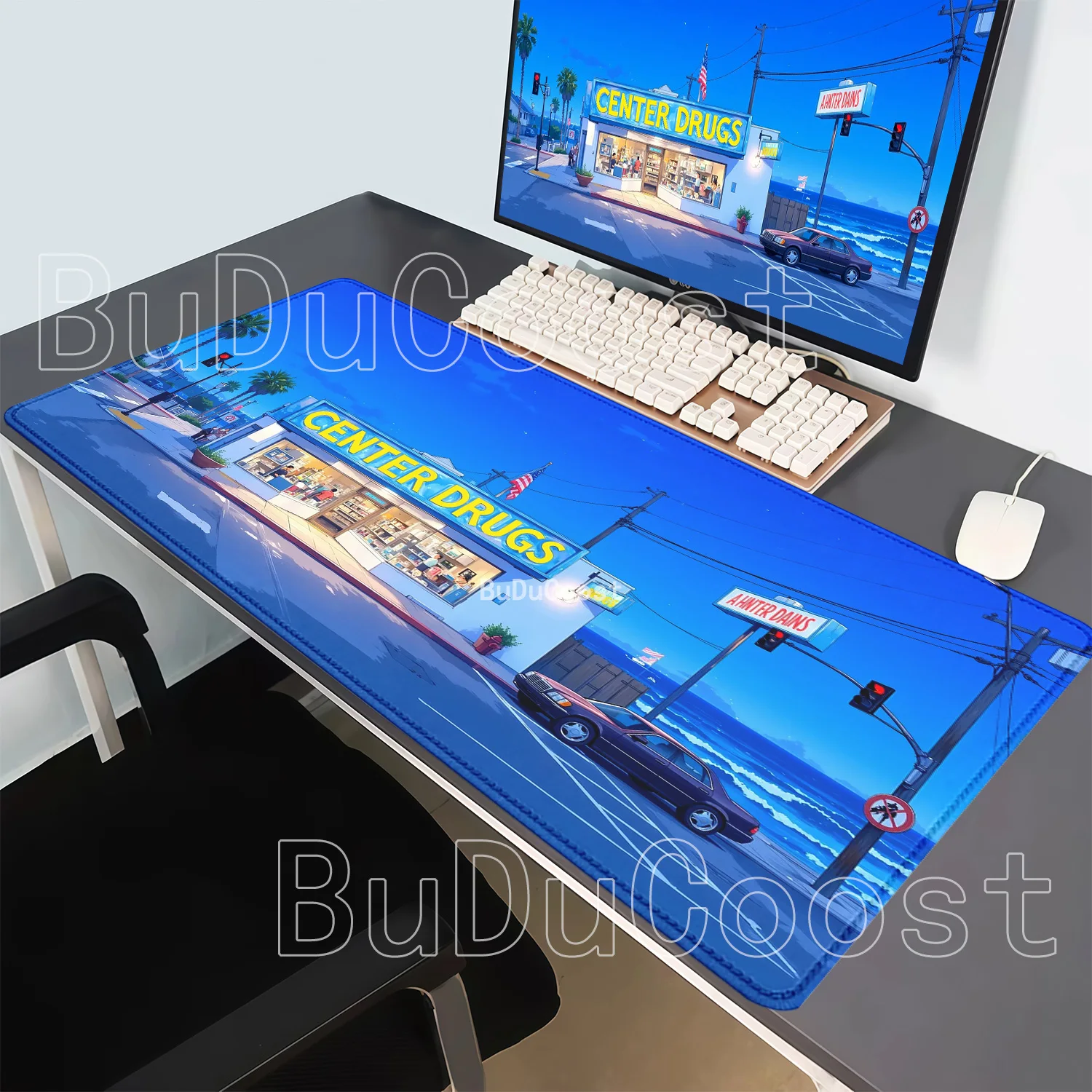 Large Mouse Pad Scenery Rubber Gaming Non-Slip Landscape Art Computer Mousepad Offices Accessories Keyboard HD Printing Desk Mat