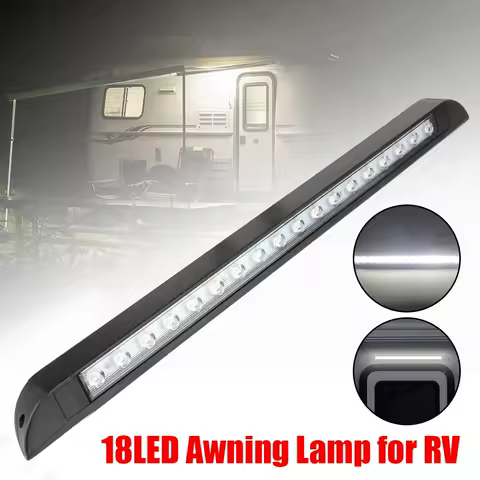 18 LED Awning Lamp Trailer Exterior Lamp Outdoor Camping Light Equipment 6000k 12-28V for RV Caravan Interior Wall Lamps